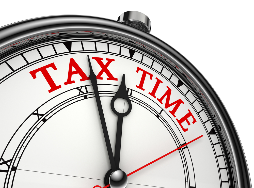 Clock showing tax time